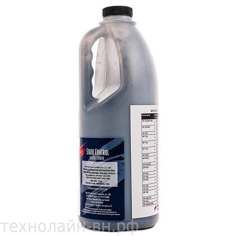 Тонер Static Control Универс. для HP LJ 1010-9000/ P2015/ P2055/ P3015/ M425/ M525, 1 кг,флакон